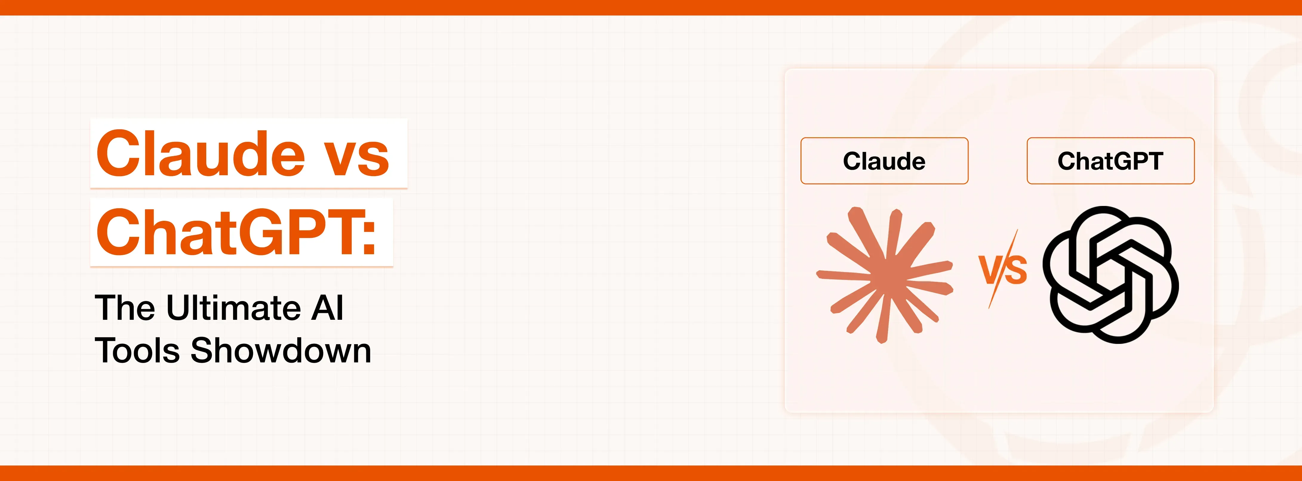 Text reads 'Claude vs ChatGPT: The Ultimate AI Tools Showdown' with logos for both.