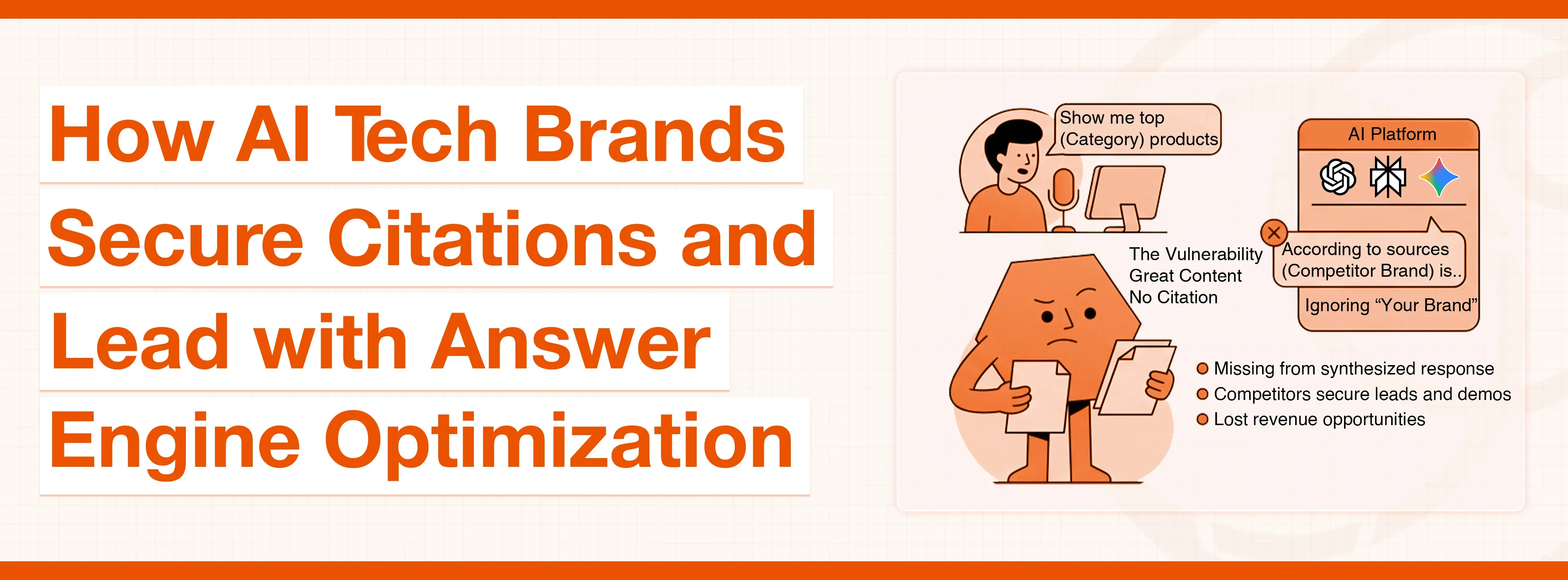 AI Tech Brands secure citations and lead with Answer Engine Optimization, featuring user queries.