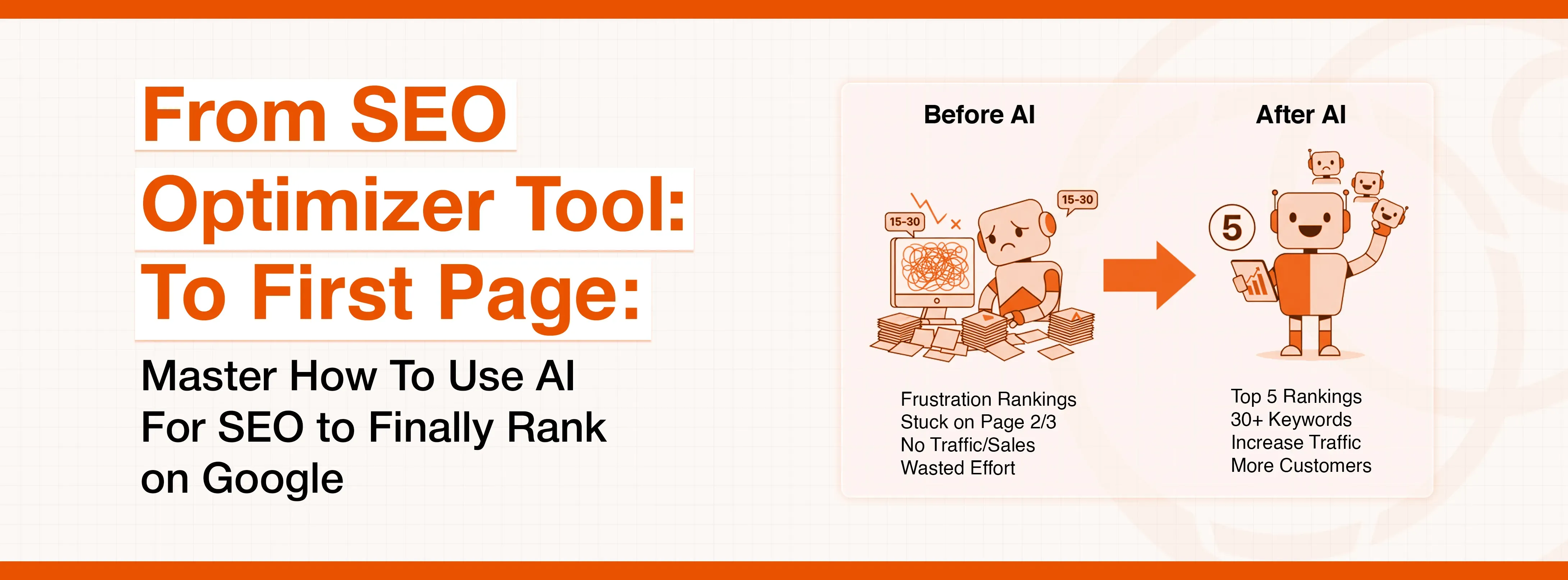 AI SEO tool improves website ranking from page 21 to Google's top 10.
