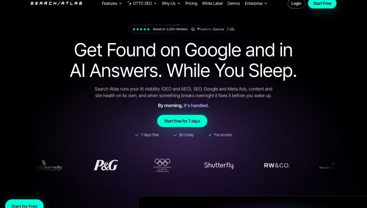 The Search Atlas homepage