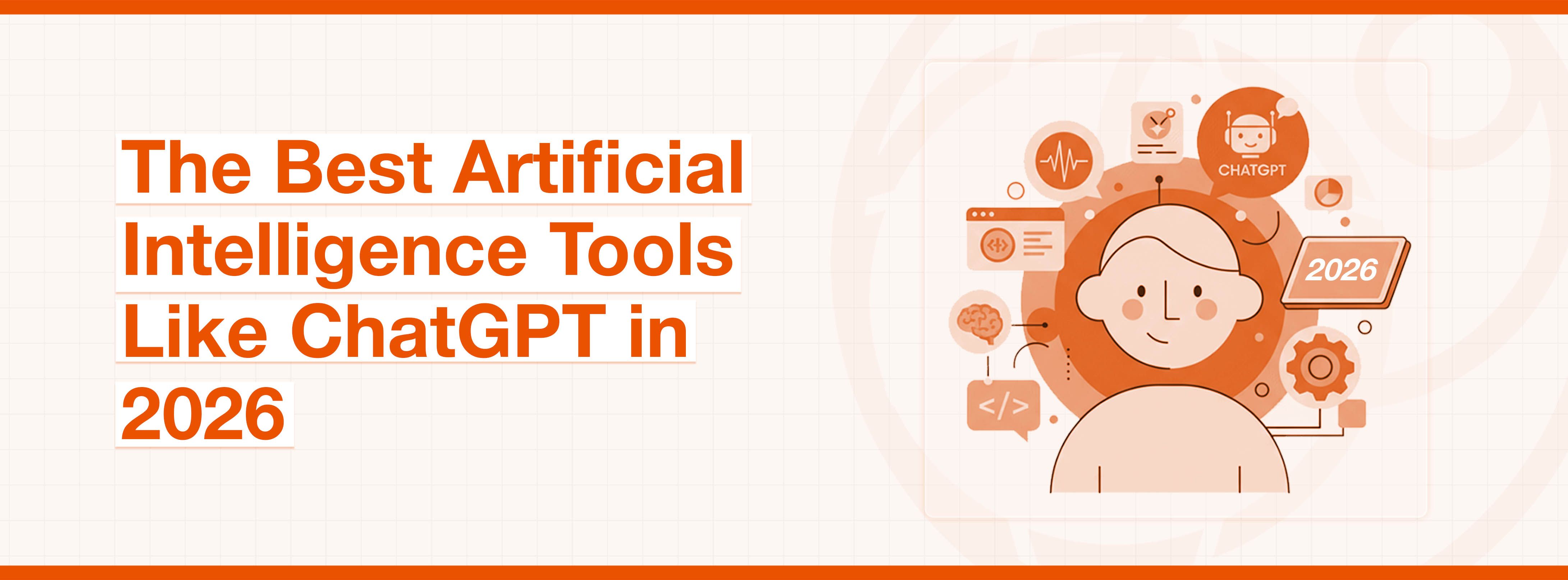 Best AI tools like ChatGPT in 2025 reviewed, with AI concept illustration.